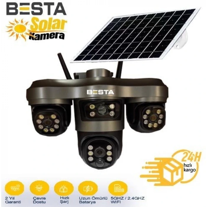 3+3+3 MP WİFİ SOLAR KABLOSUZ GÜVENLİK KAMERASI BS-2089