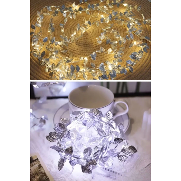 3 Metre Yaldızlı Gümüş LED Işık – Dekoratif Ortam ve Yılbaşı Aydınlatması