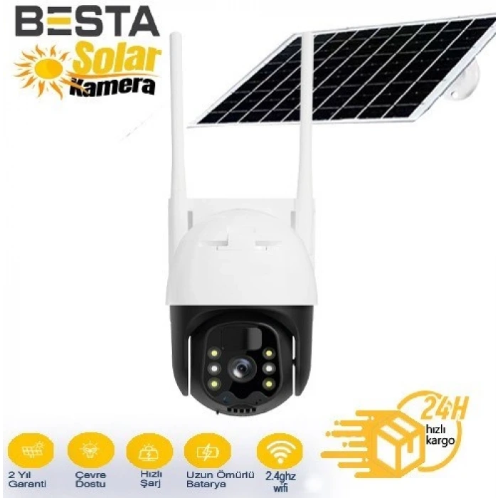 3 MP WİFİ SOLAR KABLOSUZ GÜVENLİK KAMERASI BS-2090