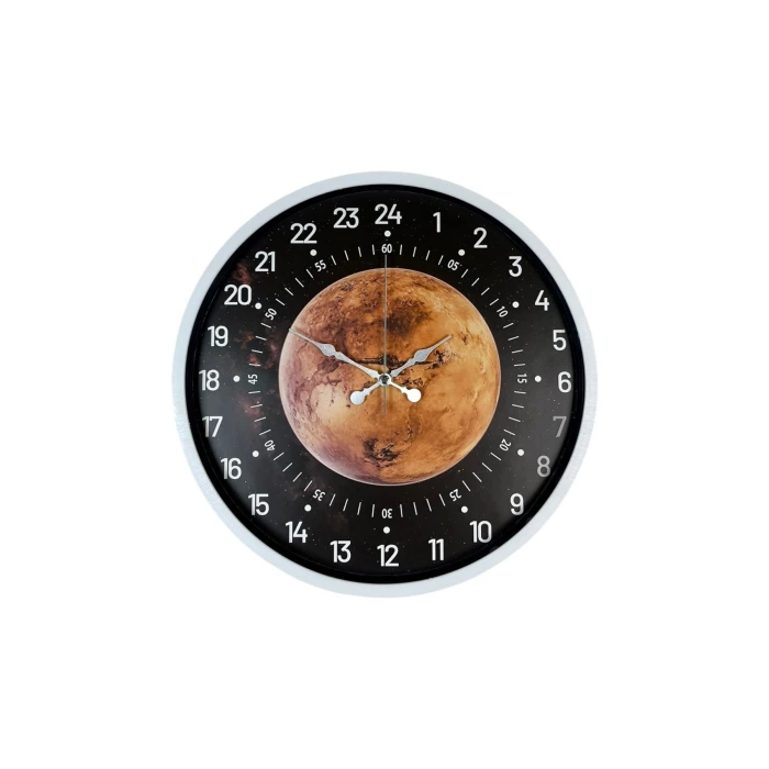 36 Cm Beyaz 24 Saat Göstergeli Özel Tasarım Duvar Saati