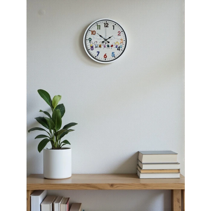 36 Cm Beyaz Çocuk Odası Duvar Saati