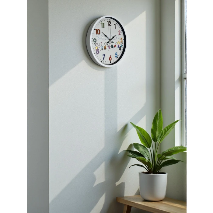 36 Cm Beyaz Çocuk Odası Duvar Saati