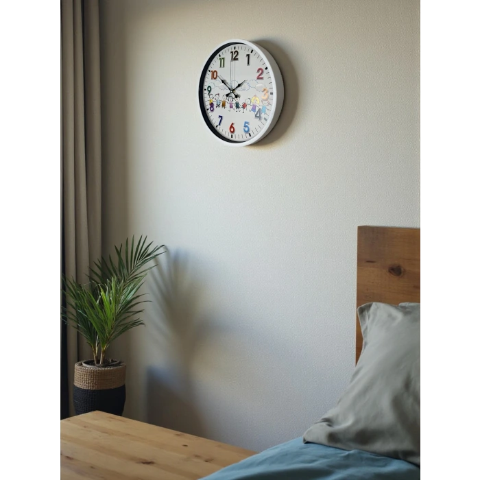 36 Cm Beyaz Çocuk Odası Duvar Saati