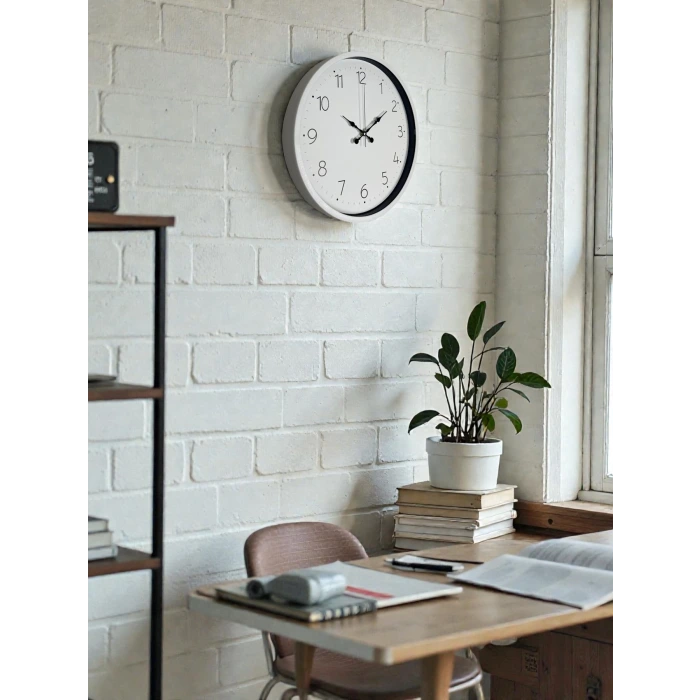 36 Cm Beyaz Dekoratif Duvar Saati