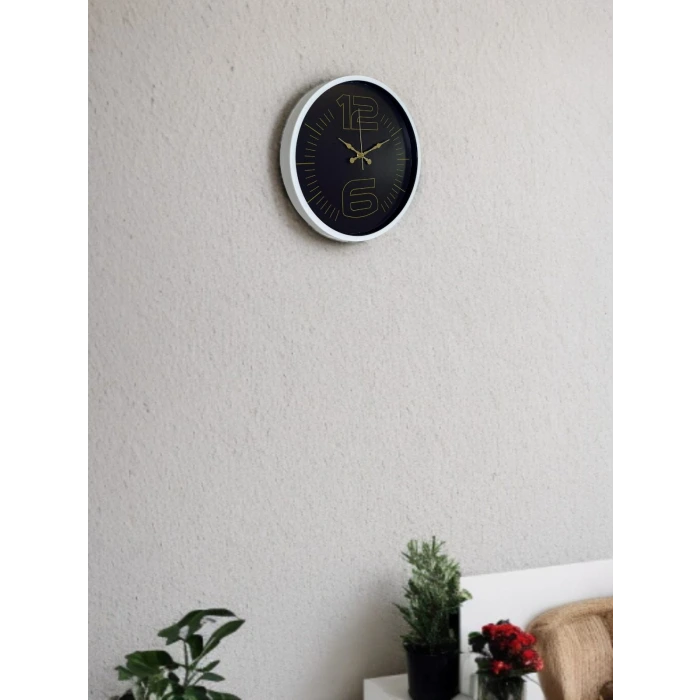 36 Cm Beyaz Dekoratif Şık Duıvar Saati