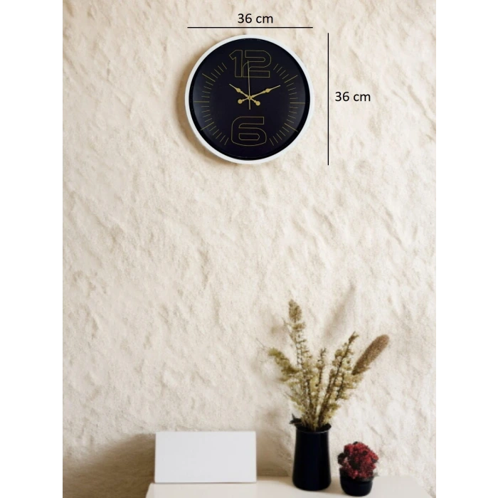36 Cm Beyaz Dekoratif Şık Duıvar Saati