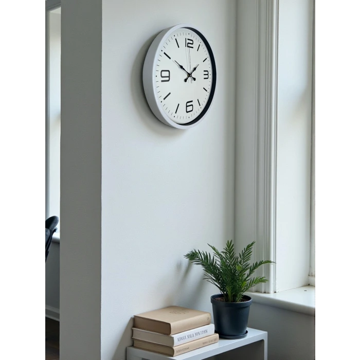 36 Cm Beyaz Modern Dekoratif Duvar Saati