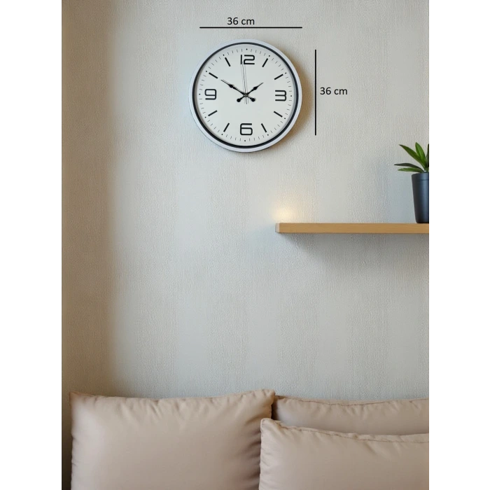 36 Cm Beyaz Modern Dekoratif Duvar Saati