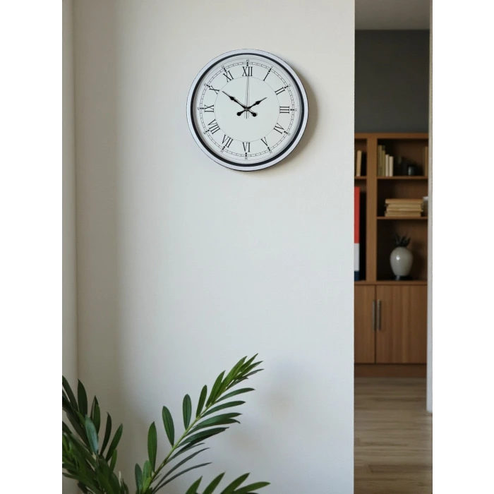 36 Cm Beyaz Roman Rakamlı Duvar Saati