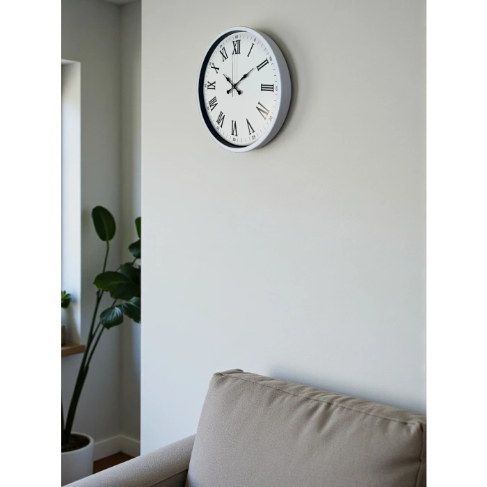 36 Cm Beyaz Roman Rakamlı Duvar Saati