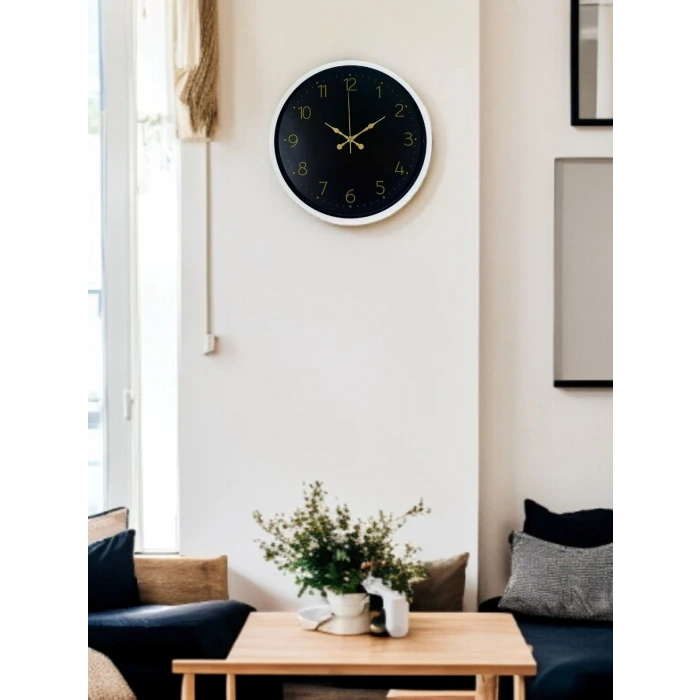 36 Cm Beyaz Zarif Duvar Saati