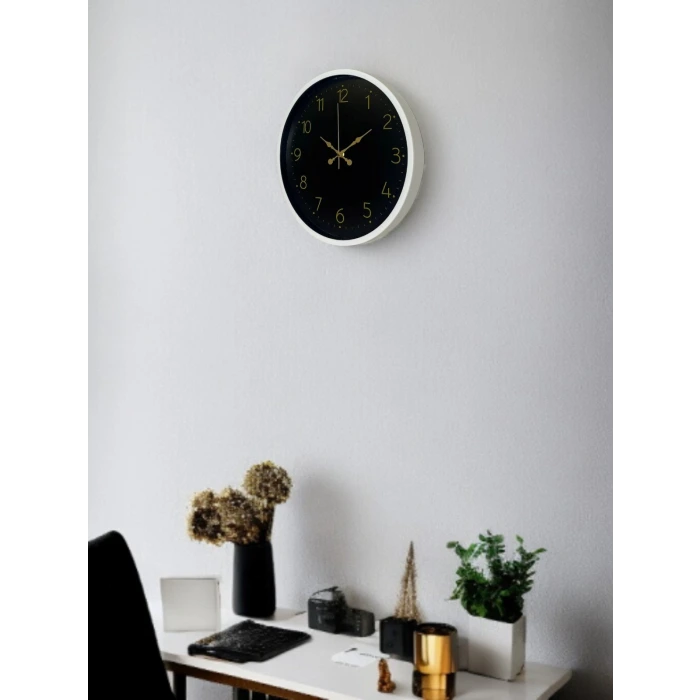 36 Cm Beyaz Zarif Duvar Saati