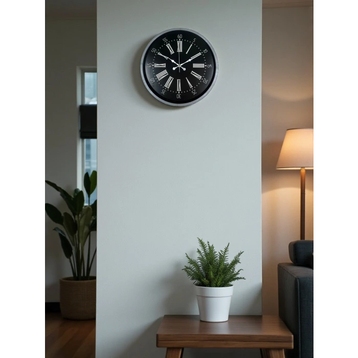 36 cm Dekoratif Gri Duvar Saati