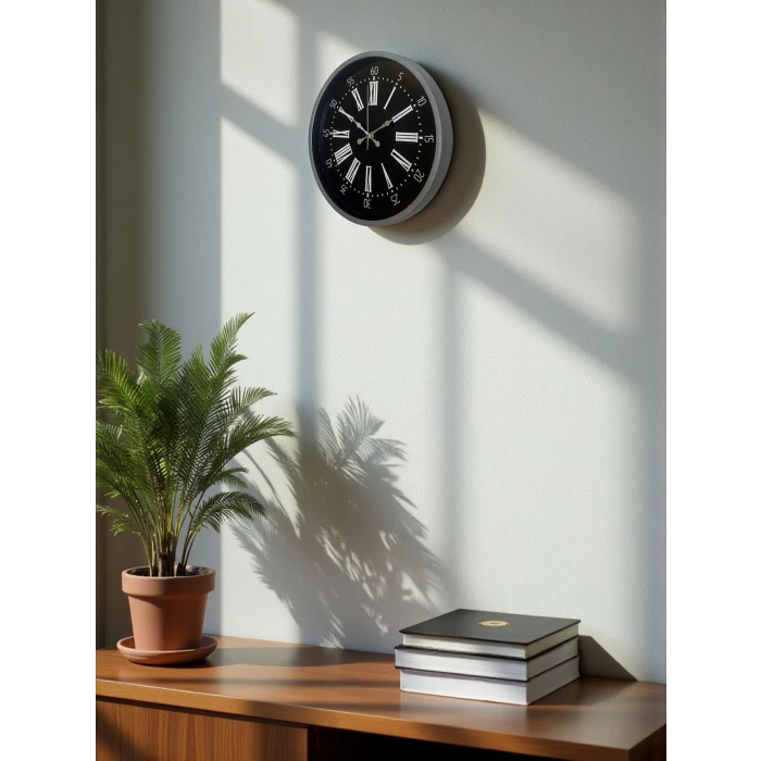 36 cm Dekoratif Gri Duvar Saati