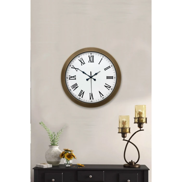 36 cm Eskitme Metal Roma Rakamlı Duvar Saati