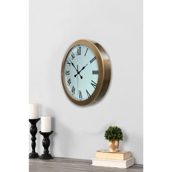 36 cm Eskitme Metal Roma Rakamlı Duvar Saati