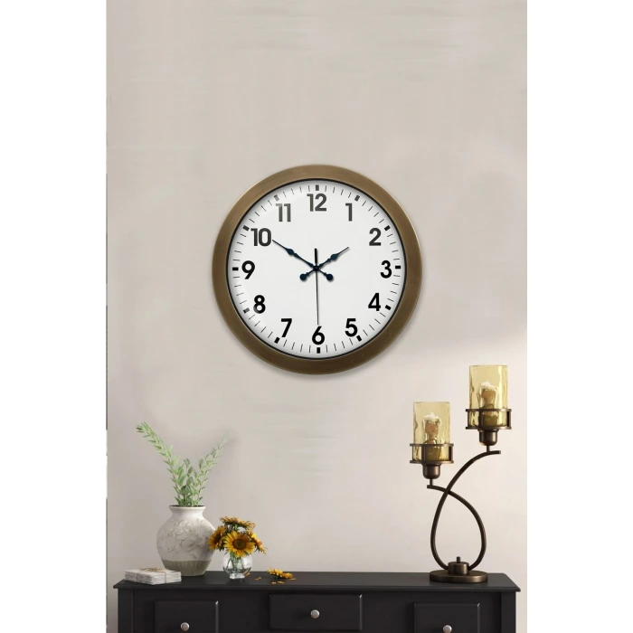 36 cm Eskitme Metal Standart Duvar Saati