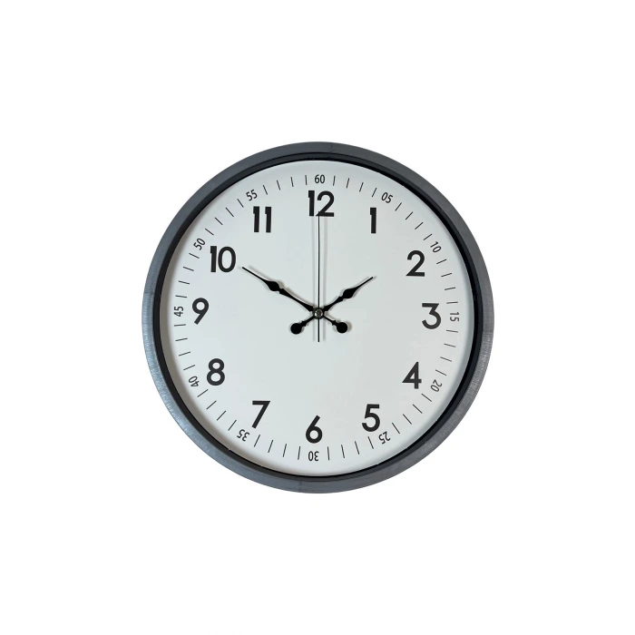 36 Cm Gri Dekoratif Duvar Saati