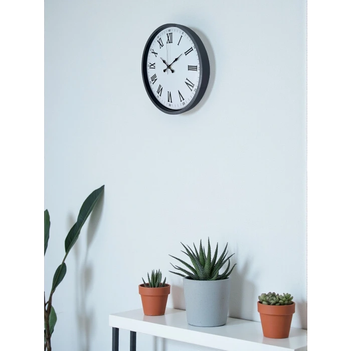 36 Cm Gri Roma Rakamlı Duvar Saati