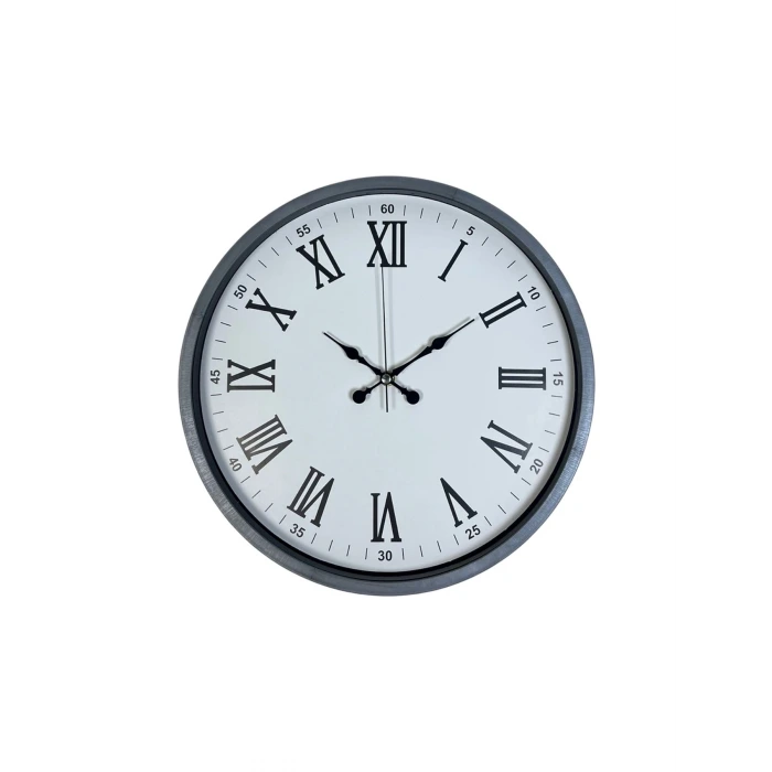 36 Cm Gri Roma Rakamlı Duvar Saati