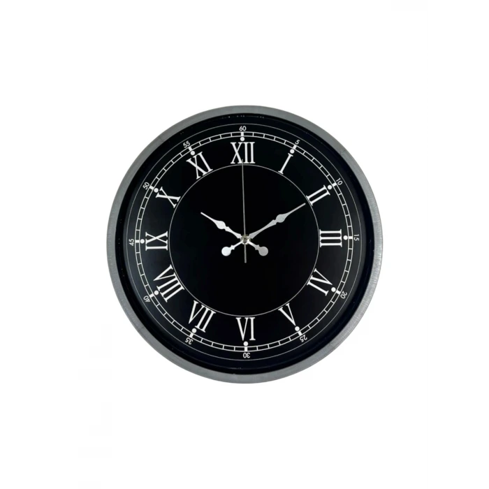 36 Cm Gri Roma Rakamlı Zarif Duvar Saati