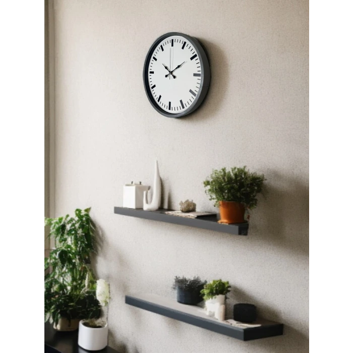 36 Cm Gri Sade Dekoratif Duvar Saati