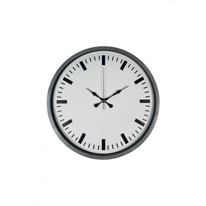 36 Cm Gri Sade Dekoratif Duvar Saati