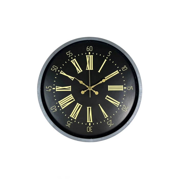 36 Cm Gri Şık Dekoratif Duvar Saati