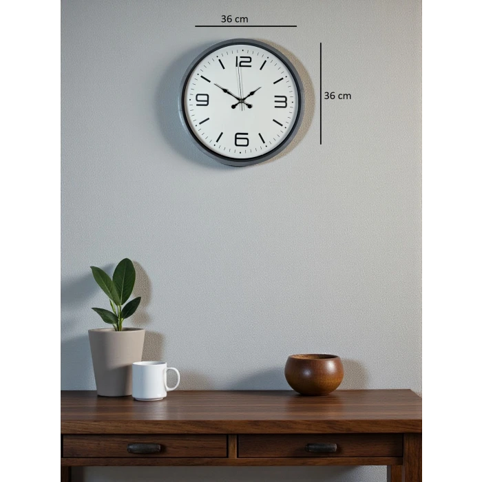 36 Cm Gri Standart Dekoratif Duvar Saati