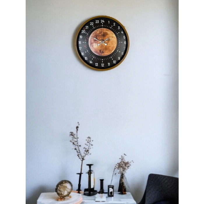 36 Cm Kahverengi 24 Saat Göstergeli Duvar Saati