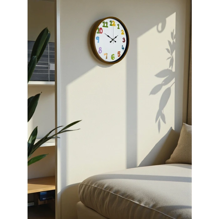 36 Cm Kahverengi Çocuk Odası Duvar Saati