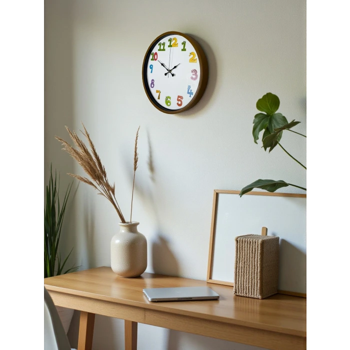 36 Cm Kahverengi Çocuk Odası Duvar Saati