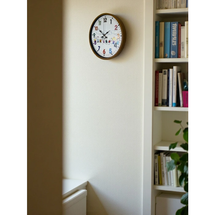 36 Cm Kahverengi Çocuk Odası Duvar Saati