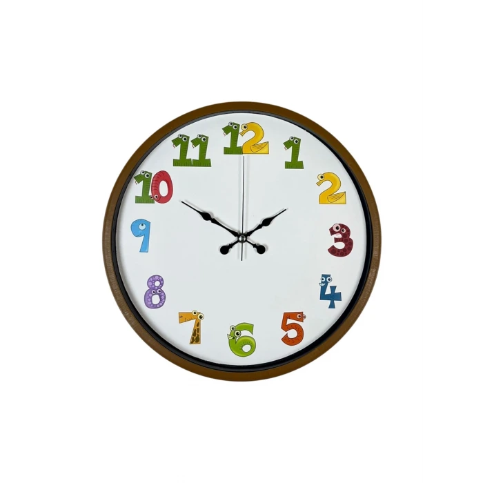 36 Cm Kahverengi Çocuk Odası Duvar Saati