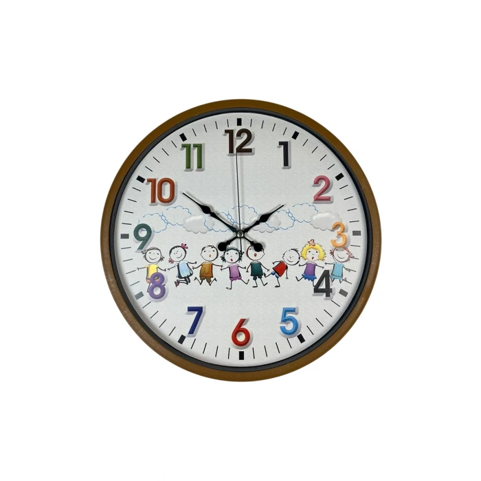 36 Cm Kahverengi Çocuk Odası Duvar Saati