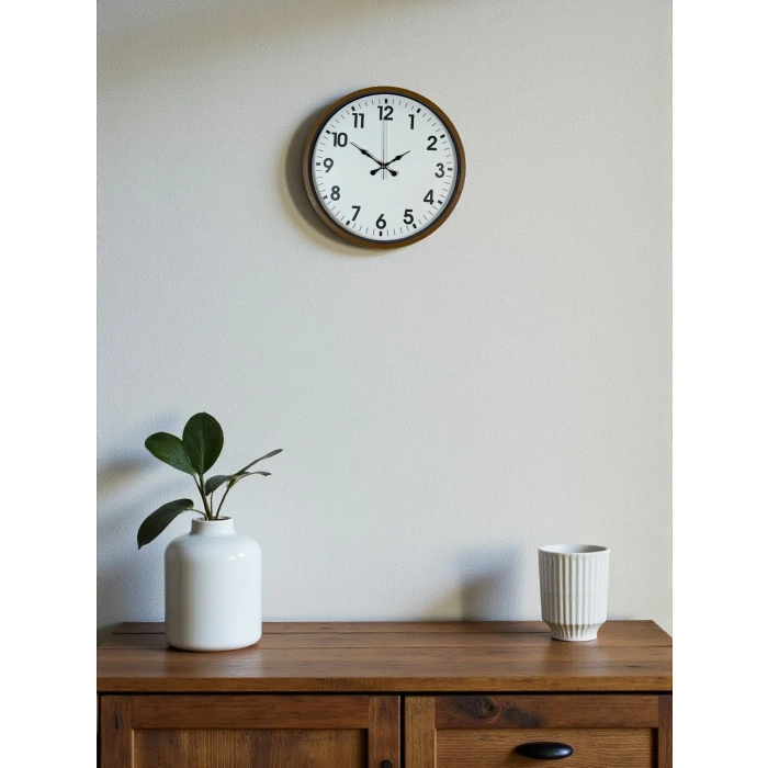 36 Cm Kahverengi Dekoratif Duvar Saati