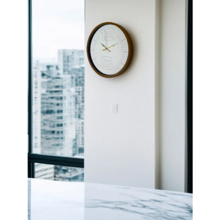 36 Cm Kahverengi Dekoratif Duvar Saati