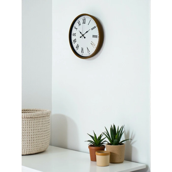 36 Cm Kahverengi Dekoratif Duvar Saati