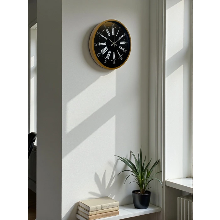 36 Cm Kahverengi Dekoratif Duvar Saati