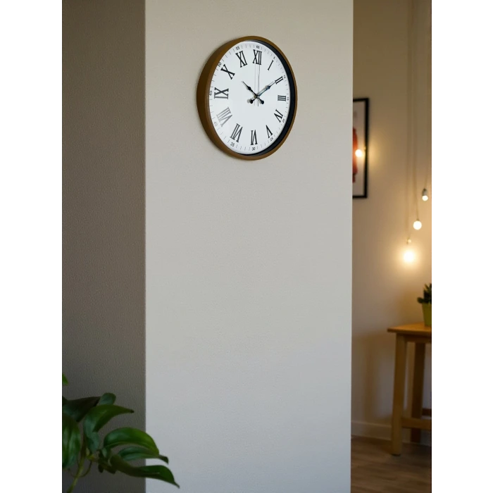 36 Cm Kahverengi Dekoratif Duvar Saati