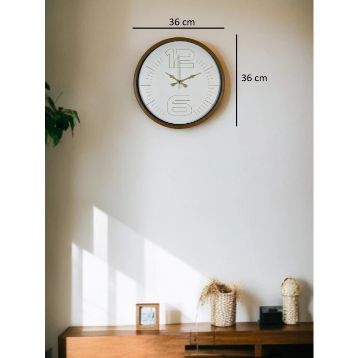 36 Cm Kahverengi Dekoratif Duvar Saati