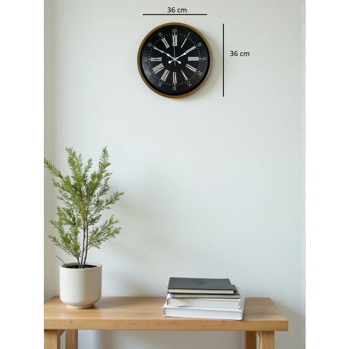 36 Cm Kahverengi Dekoratif Duvar Saati