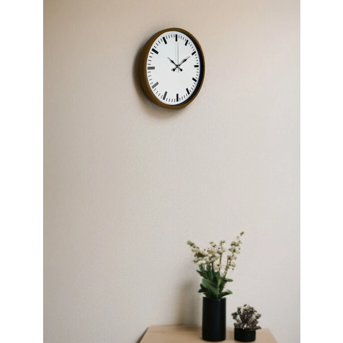 36 Cm Kahverengi Dekoratif Şık Duvar Saati