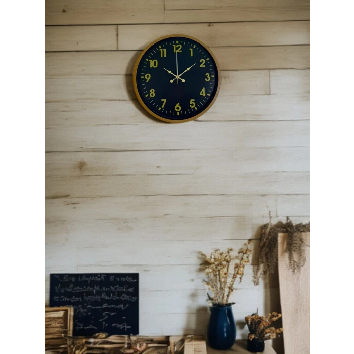 36 Cm Kahverengi Gold Rakamlı Duvar Saati