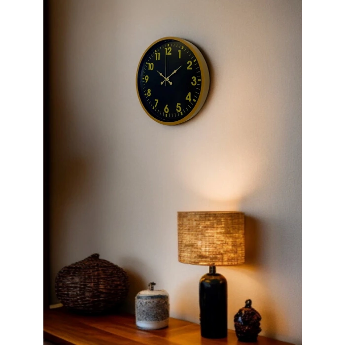 36 Cm Kahverengi Gold Rakamlı Duvar Saati