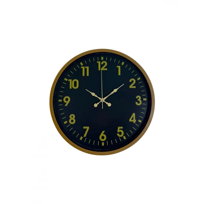 36 Cm Kahverengi Gold Rakamlı Duvar Saati