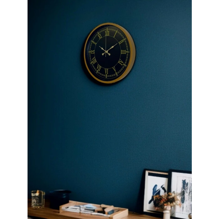 36 Cm Kahverengi Gold Roma Rakamlı Duvar Saati
