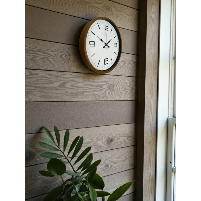 36 Cm Kahverengi Modern Dekoratif Duvar Saati