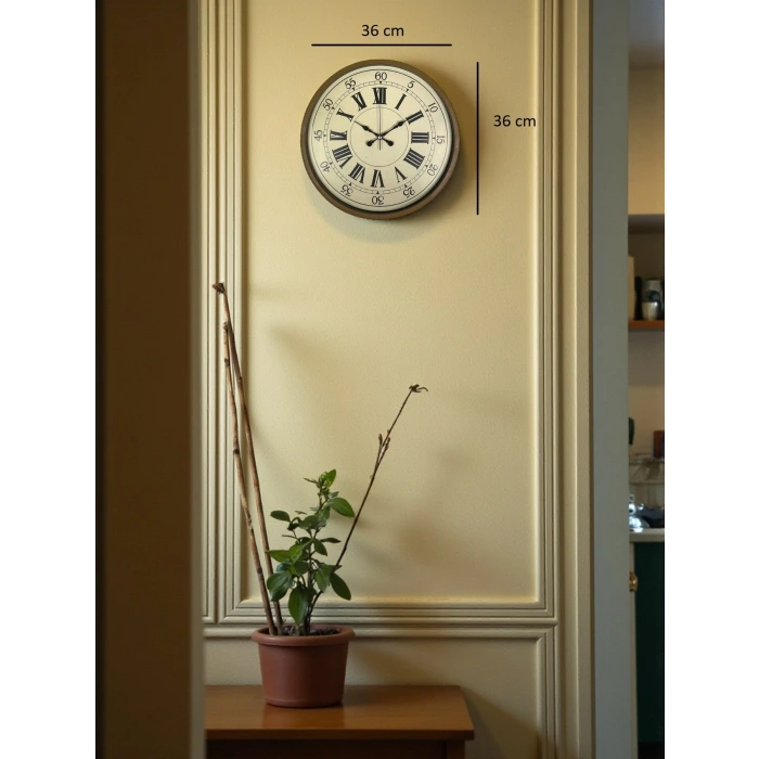 36 Cm Kahverengi Retro Duvar Saati