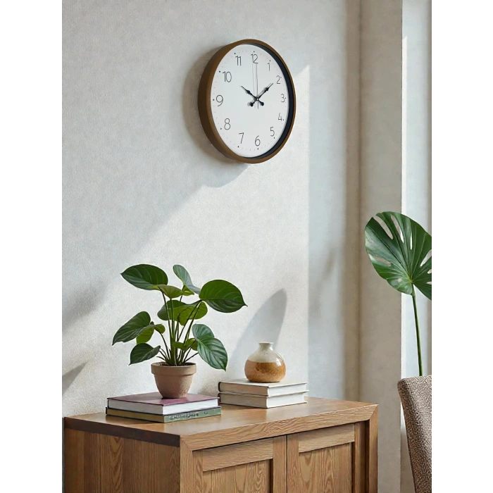 36 Cm Kahverengi Sade Dekoratif Duvar Saati